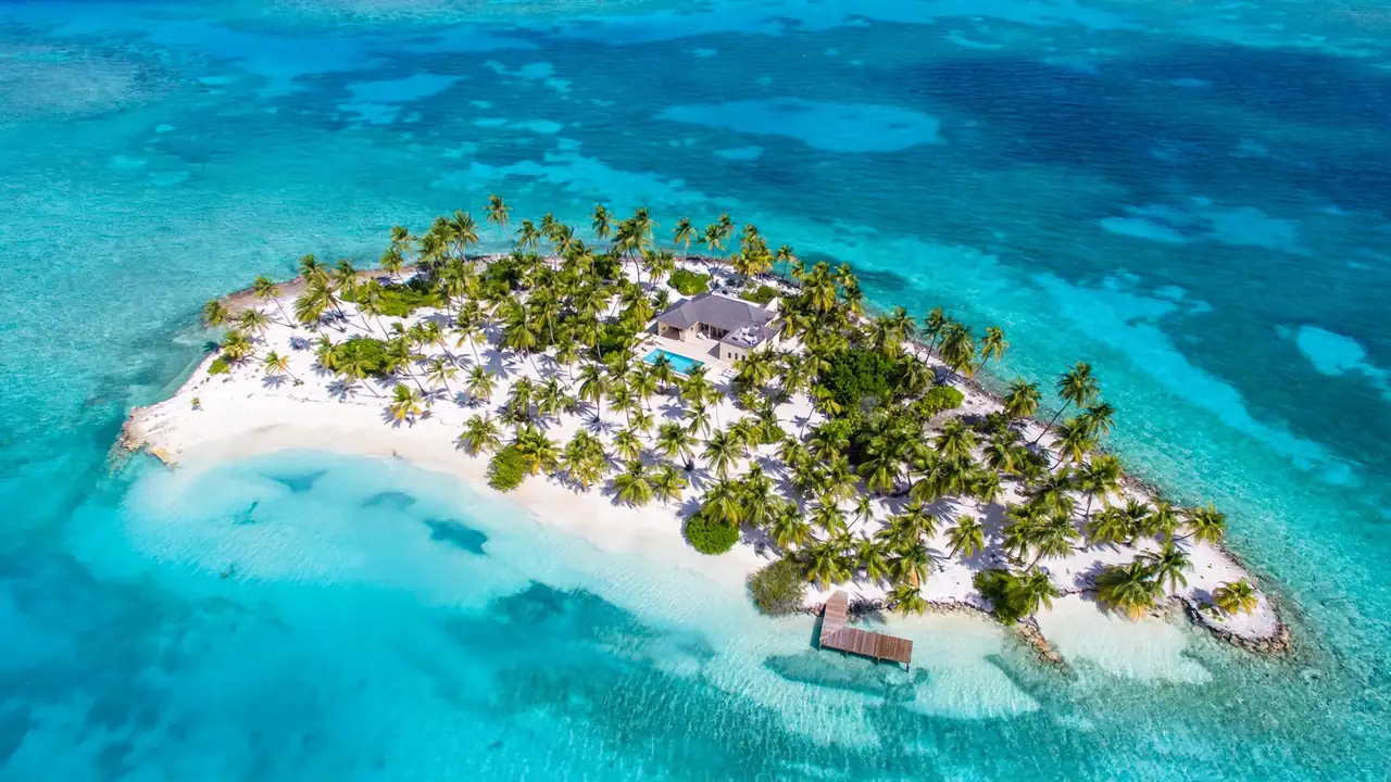 Did MrBeast Really Give Away an Island? The Viral Claim Fact-Checked 1 Aerial view of a private tropical island in Bahamas - fact check MrBeast island giveaway